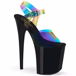 Pleaser Shoes Flamingo-808RB, Sandals, Female, Adult, Black, 20 cm, Fashion