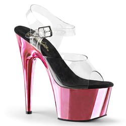 Pleaser Shoes Adore-708 Sandals Female Black, Transparent
