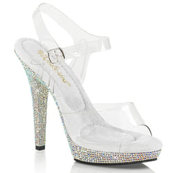 Pleaser Shoes Lip-108DM Sandals Female Silver, Transparent