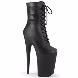 Pleaser Shoes Infinity-1020PK, Boots, Female, Adult, Black, Lace-up closure, 23 cm