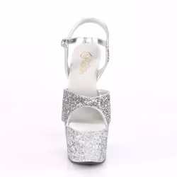 Pleaser Shoes Adore-710LGRT Sandals Female Silver