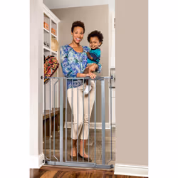 Easy Step Extra Tall Walk Thru Baby Gate, Bonus Kit, Includes 4-Inch Extension Kit, Pressure Mount Kit and Wall Cups and Moun ...