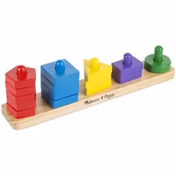 Melissa & Doug Stack and Sort Board - Wooden Educational Toy With 15 Solid Wood Pieces