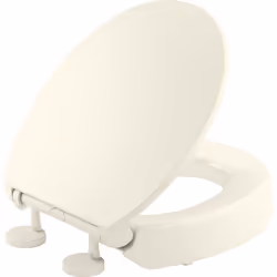 KOHLER 25876-96 Hyten Elevated Quiet-Close Round Toilet Seat Contoured Seat with Grip-Tight Bumpers Quick-Attach Hardware ...