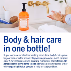 Dr. Bronner's - Organic Sugar Soap (Tea Tree, 24 Ounce) - Made with Organic Oils, Sugar and Shikakai Powder, 4-in-1 Usesâ¦