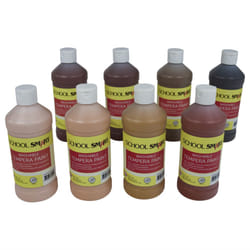 School Smart Washable Tempera Paint Set  Assorted Multiculutral Colors  Pint Set of 8
