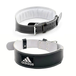 Adidas Leather Weight Lifting Belt Gym Power Training Lumbar Back Support - L