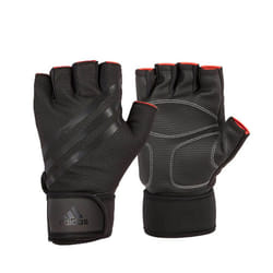 Adidas Weight Lifting Gloves Padded Gym Workout Fitness Exercise Wrist Strap - Black, S