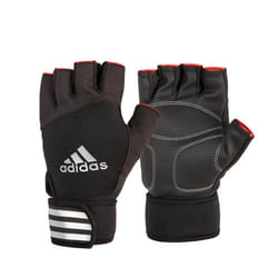 Adidas Weight Lifting Gloves Padded Gym Workout Fitness Exercise Wrist Strap - Black/White, S