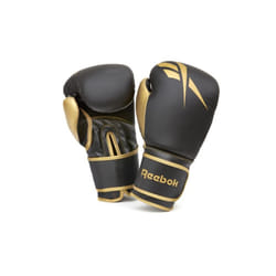 Reebok Boxing Gloves Sparring Bag Punch MMA Training - Black & Gold, 12oz