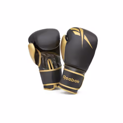Reebok Boxing Gloves Sparring Bag Punch MMA Training - Black & Gold, 14oz