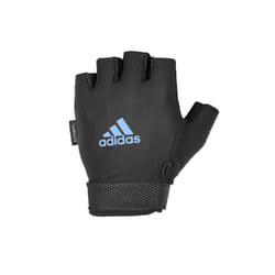 Adidas Adjustable Essential Gloves Weight Lifting Fitness Training Gym Workout - Blue, L