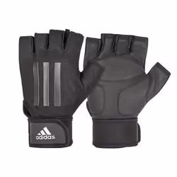 Adidas Weight Lifting Gloves Padded Gym Workout Fitness Exercise Wrist Strap - Grey, XL