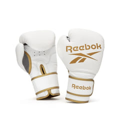 Reebok Boxing Gloves Sparring Bag Adult Kids MMA Training - Gold/White, 16oz