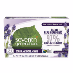 Seventh Generation Fabric Softener Sheets Lavender 80Count Pack of 2 Packaging May Vary