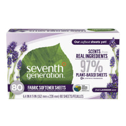 Seventh Generation Fabric Softener Sheets  Lavender  80Count Pack of 2 Packaging May Vary