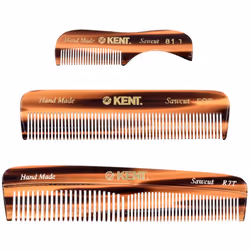 Kent Handmade Pocket Comb Set for Men's Beard Mustache and Grooming - Travel and Home Care Kit