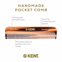 Kent Handmade Pocket Comb Set for Men's Beard  Mustache  and Grooming - Travel and Home Care Kit