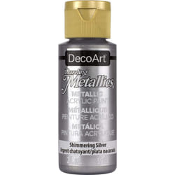 DecoArt Americana Acrylic Metallic Paint, Shimmering Silver