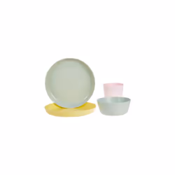 36 Pcs Kalas Kids Plastic BPA Flatware, Bowl, Plate, Tumbler Set, Colorful, 1