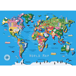 Ravensburger World Map 60 Piece Jigsaw Puzzle for Kids - Every Piece is Unique Pieces Fit Together Perfectly