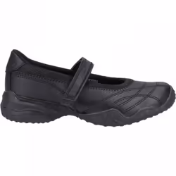 ) Velocity Pouty | Black | Girls Riptape School Shoes - 13.5 (Children's