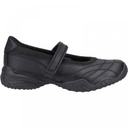 ) Velocity Pouty | Black | Girls Riptape School Shoes - 13.5 (Children's