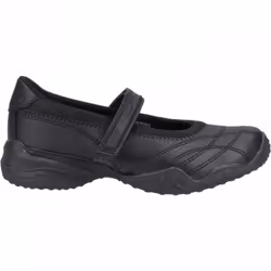 ) Velocity Pouty | Black | Girls Riptape School Shoes - 1.5 (Children's