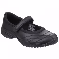 ) Velocity Pouty | Black | Girls Riptape School Shoes - 1.5 (Children's