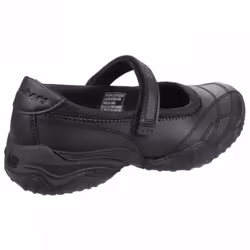 ) Velocity Pouty | Black | Girls Riptape School Shoes - 1.5 (Children's
