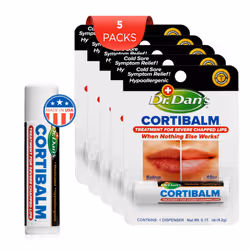 Dr Dan s CortiBalm Lip Balm Tube for Chapped Lips 0 14 oz 5 Pack