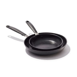 OXO Good Grips 8"" and 10"" Frying Pan Skillet Set  3-Layered German Engineered Nonstick Coating  Stainless Steel Handle with Nonslip Silicone  Black