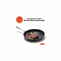OXO Frying Pan Enhanced 12  Skillet  Ceramic Nonstick  Durable Hard Anodized Cookware  Scratch Resistant  Stainless Steel Handle  Good Grips  Dishwash