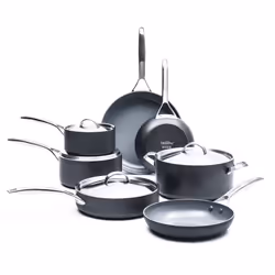 GreenPan Paris Pro Hard Anodized Healthy Ceramic Nonstick  11 Piece Cookware Pots and Pans Set with Stainless Steel Lids  PFA ...