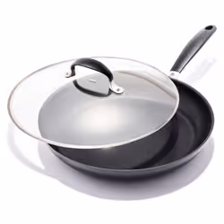 OXO Good Grips 12" Frying Pan Skillet with Lid, 3-Layered German Engineered Nonstick Coating, Stainless Steel Handle with Non ...