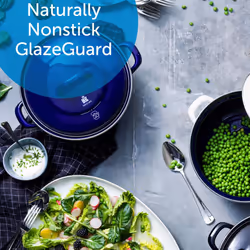 BK Indigo Aluminum Heavy-Gauge Carbon Steel  Induction  3.5QT Nonstick Glaze Dutch Oven  Dishwasher Safe  Cream
