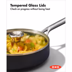 OXO Professional 3QT Saute Pan Jumbo Cooker with Lid  Hard Anodized Ceramic Nonstick Cookware PFAS-Free  Stainless Steel  Induction Suitable  Diamond