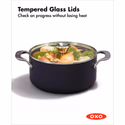 OXO Professional 5QT Stock Pot with Lid  Hard Anodized Ceramic Nonstick Cookware PFAS-Free  Stainless Steel Handles  Induction Suitable  Diamond Reinf