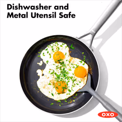 OXO Mira Tri-Ply Stainless Steel PFAS-Free Nonstick  10"""" Frying Pan Skillet  Induction  Multi Clad  Dishwasher and Metal Utensil Safe
