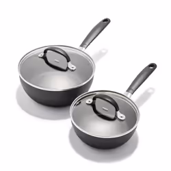OXO Good Grips 1QT and 2QT Saucepan Pot Set with Lids  3-Layered German Engineered Nonstick Coating  Stainless Steel Handles  ...