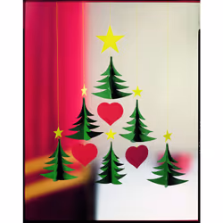 Christmas Tree 6 Hanging Mobile - 17 Inches - High Quality - Handmade in Denmark by Flensted