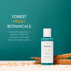 PHILIP B Nordic Wood Hair + Body Shampoo 2 oz. (60 ml) | Purifying Hair and Body Shampoo that Lathers Up Luxuriously
