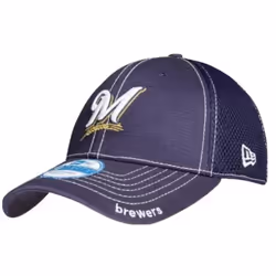 MLB Milwaukee Brewers Neo Fitted Baseball Cap Navy Medium/Large