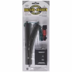 Bachmann Trains - Snap-Fit E-Z TRACK REMOTE TURNOUT - RIGHT (1/card) - NICKEL SILVER Rail With Grey Roadbed - N Scale, 8