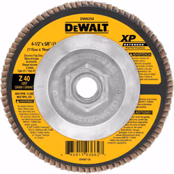 DeWalt DW8254 4-1/2"""" x 5/8""""-11 40-Grit Stainless Steel Zirconia XP Flap Disc