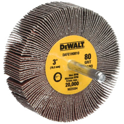 DEWALT Flap Wheel  3-Inch x 1-Inch x 1/4-Inch HP  80-Grit (DAFE1H0810)