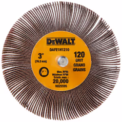 DEWALT Flap Wheel 3-Inch x 1-Inch x 1/4-Inch HP 120-Grit (DAFE1H1210)