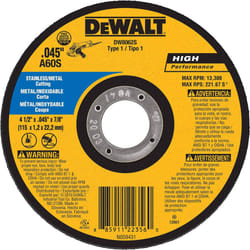 DeWaltDW8062S Cfree Thin Cutoff Wheel  4-1/2-Inch x .045 x 7/8-Inch
