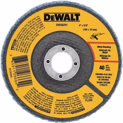 DEWALT DWA8201 40 Grit Zirconia T29 Flap Disc 4-Inch X 5/8-Inch