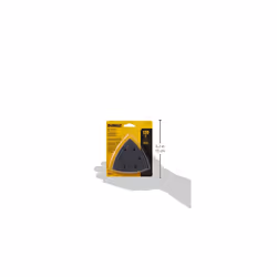 DEWALT DWASPTRI12 Hook and Loop Triangle 120 Grit Sandpaper  12-Pack  Black